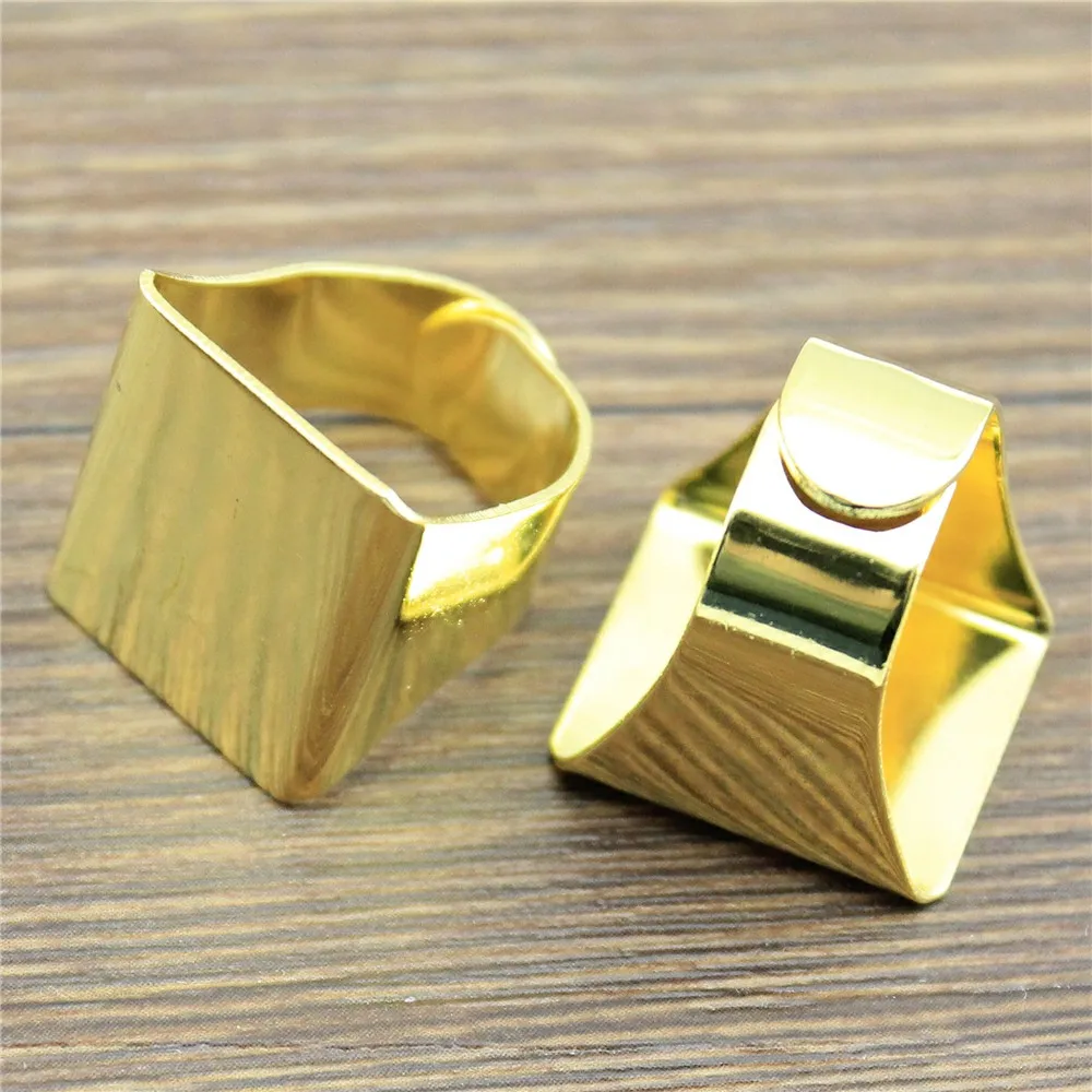 

2pcs Square Shape Adjustable Ring Settings Blank Base Copper Material DIY Jewelry Craft Findings