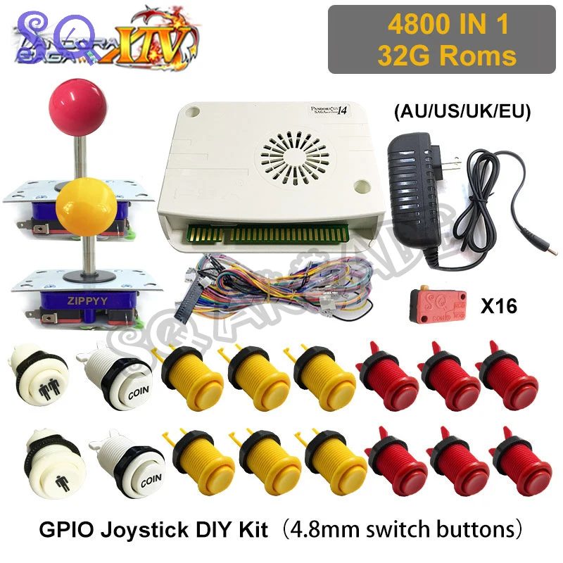 

3D Wi-Fi Pandora Сага Box 4800 в 1 аркадная игровая доска Поддержка 2 игроков комплект консоли для видеоигр Кнопка Zippy джойстик