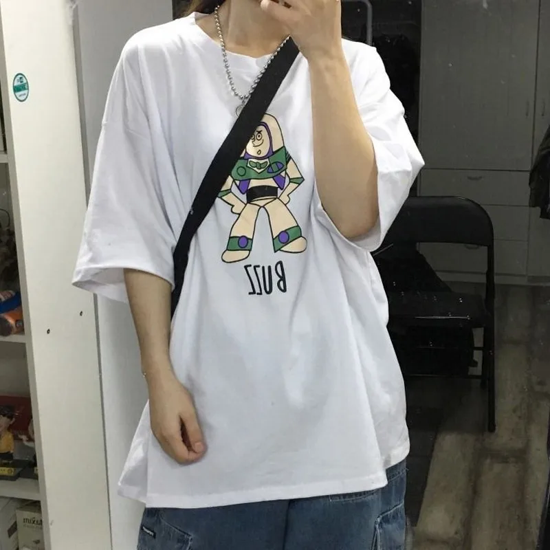 

Short-sleeved Tees T-shirt female summer 2020 New Korea Girls Shirt child fun cartoon Printing O-neck Tops Tees camiseta mujer