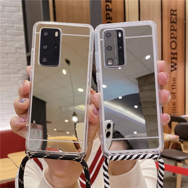 Прозрачный зеркальный чехол для телефона Samsung S21 S22 Plus S20 Ultra S21FE S20FE S8 S9 S10Plus S10E S7 S6 Edge