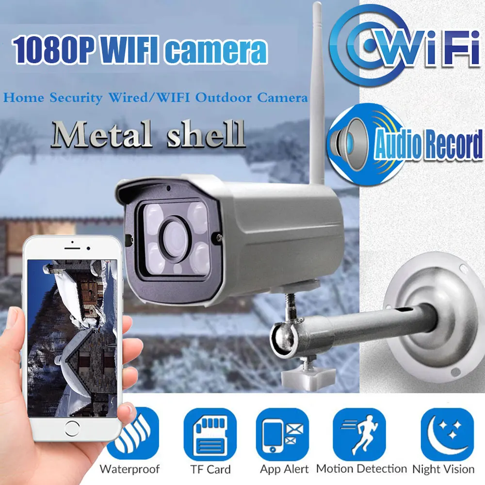 HD 1080P 720P IP Камера Водонепроницаемый Wi Fi ONVIF Беспроводной P2P видеонаблюдения Пуля