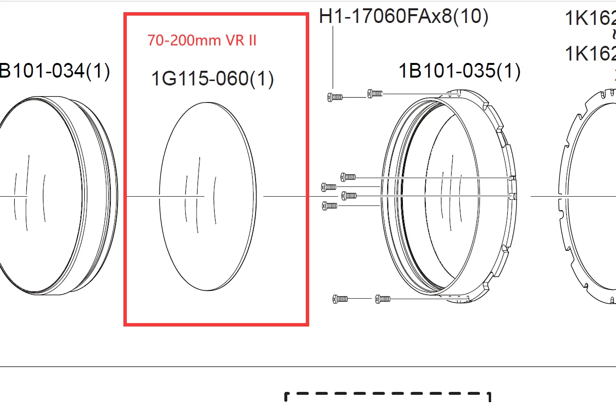 

New Original 70-200 For Nikon AF-S forNikkor 70-200mm F/2.8G ED VR II G3 lens glass 1G115-060 Repair Parts