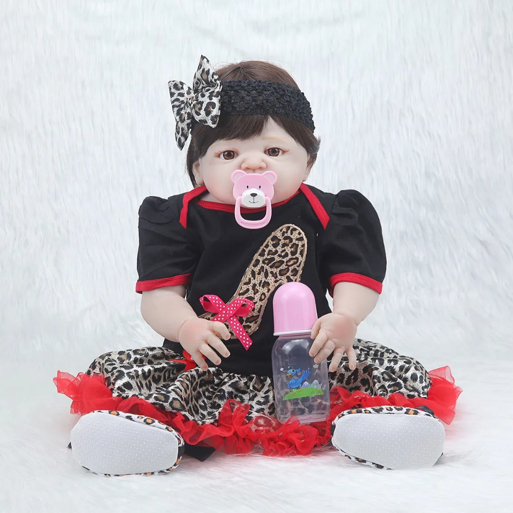 

22 "New arrival Victoria rooted brown hair handmad loves lifelike baby full silicone bonecas baby reborn doll for kids gift