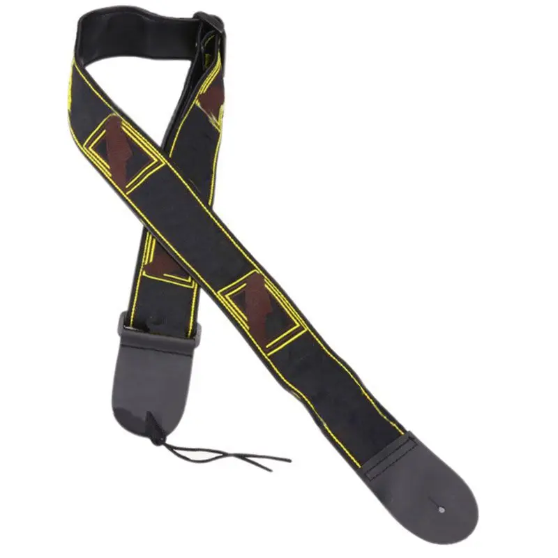15 см регулируемый ремень гитары для из нейлона с кожаными концами электрических