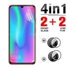 Защитный чехол 4 в 1 для Huawei Honor 10lite 10x9 9x20 lite light honar honer, защитный чехол для объектива, Гидрогелевая пленка для экрана