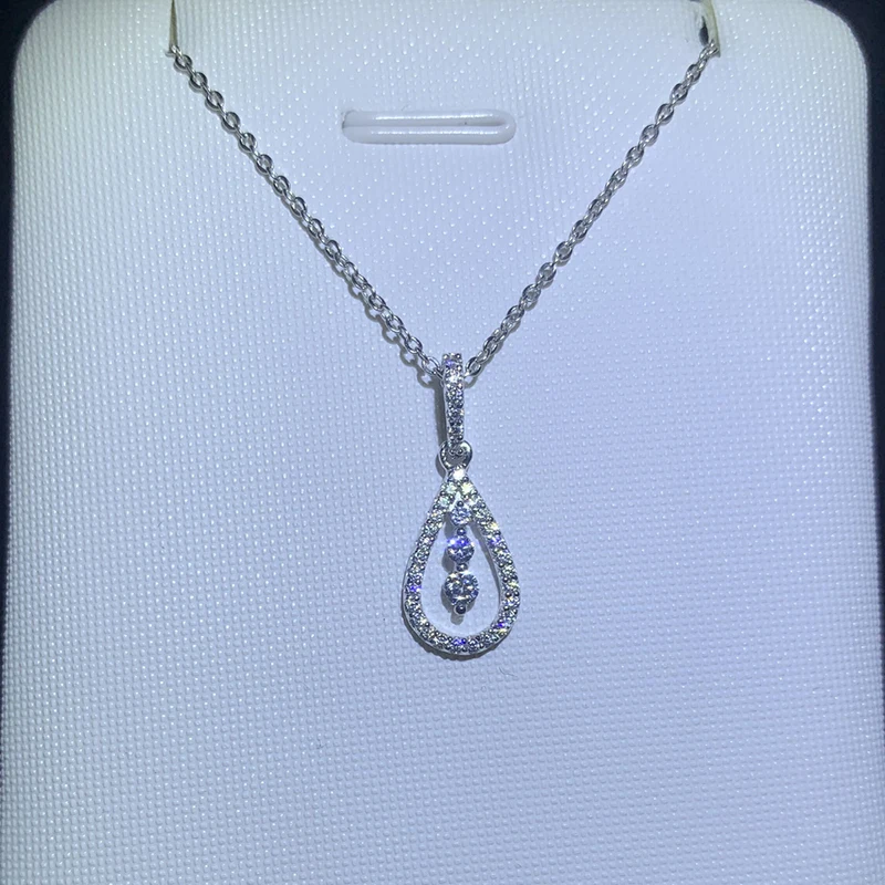 

Newshe Water Drop Pear Shape Pendant Necklace AAAAACubic Zircons Solid 925 Sterling Silver Chain Exquisite Gift For Women BN0652