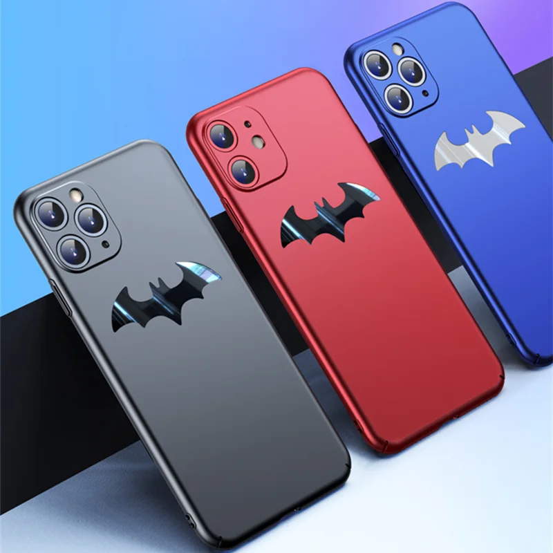 Ультра тонкий металлический жесткий чехол летучая мышь для iPhone 12 11 Pro Max XR XS X SE 6 6S 7