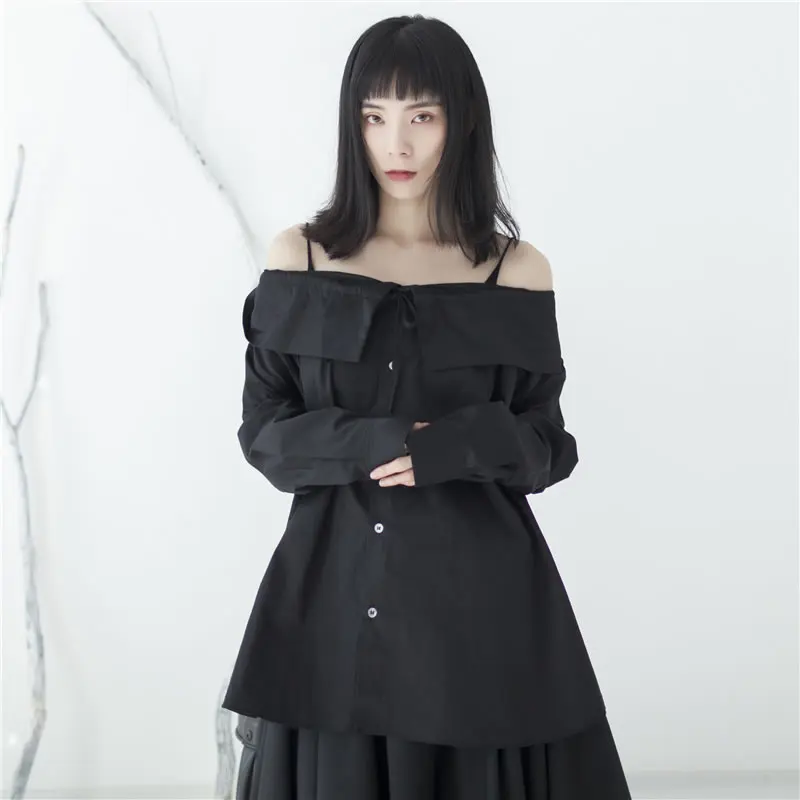 XITAO Vintage Two Ways of Wearing Women Shirts Fashion Loose Wild Womens Tops and Blouses Palace Style Top New DMY1774 | Женская одежда