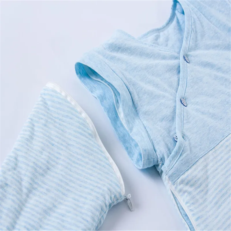 Голубой и розовый спальный мешок с длинными рукавами для малышей теплый