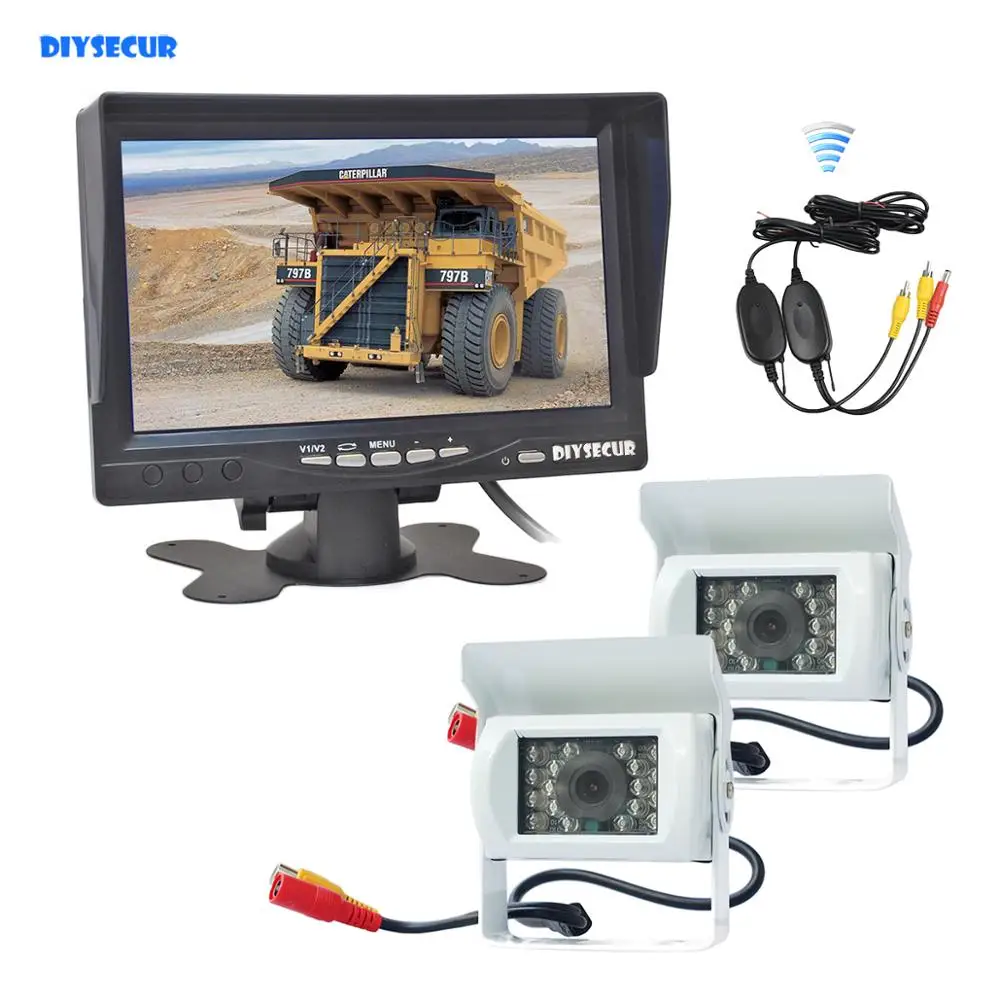 DIYSECUR беспроводной 7 &quotTFT ЖК монитор автомобиля заднего вида + 2 x ИК ночного