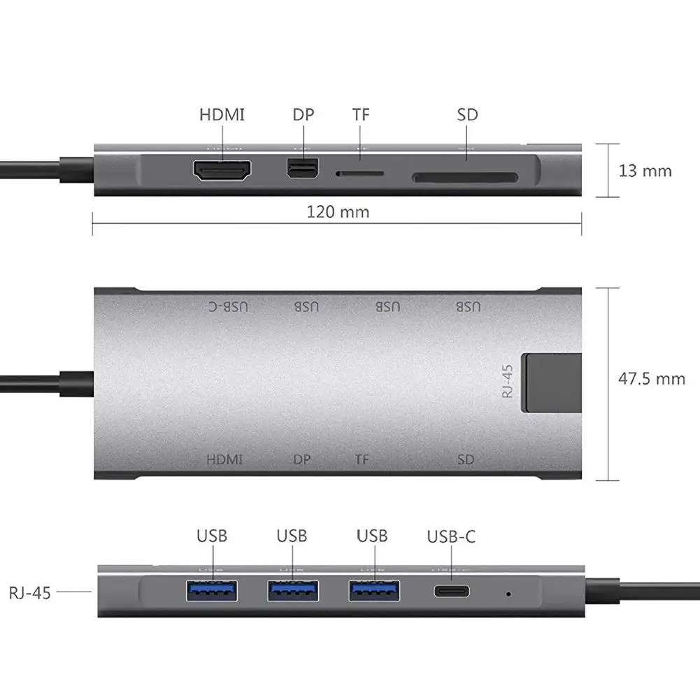 Новый 9 в 1 USB C концентратор многопортовый type гигабитный Ethernet Ультра высокая