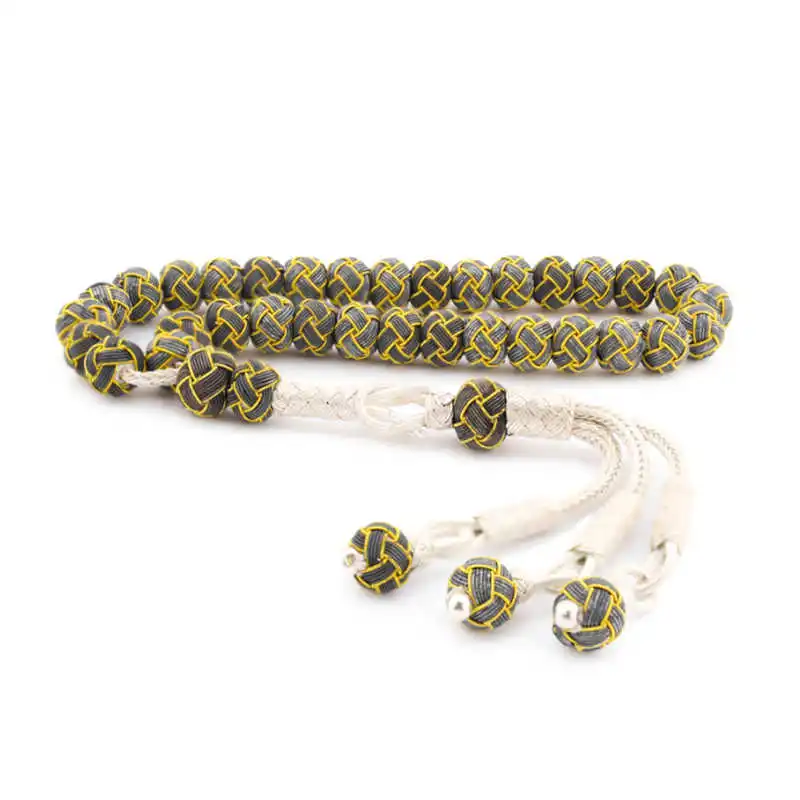 

Silverlina Silver Yellow Black Kazaziye Rosary