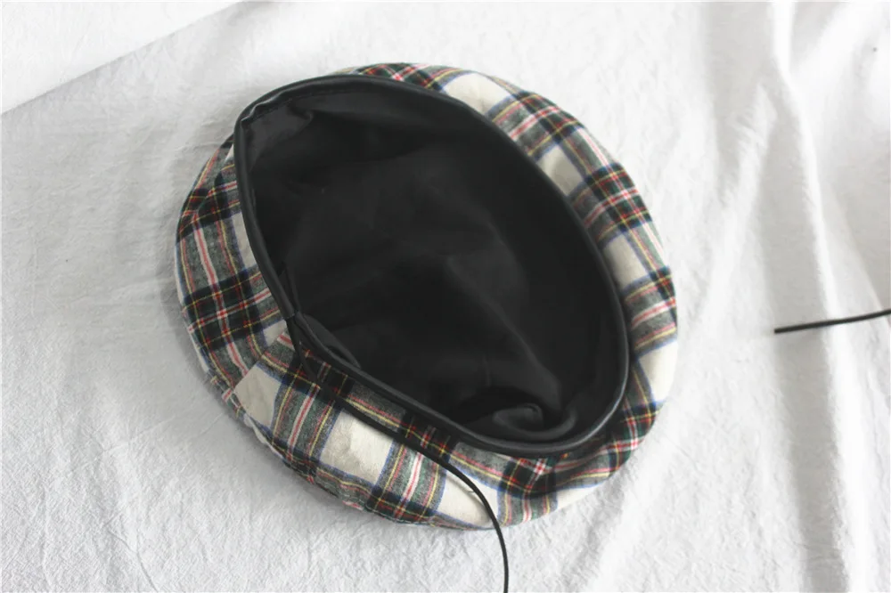 Японский винтажный Рождественский модный клетчатый берет весна-осень тонкая