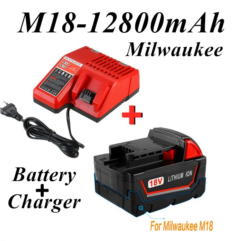 

2021 Milwaukee M18 48-11-1815 48-11-1850 2646-20 2642-21ct service M18 Battery + charger 18V 12800mah Li ion tool battery