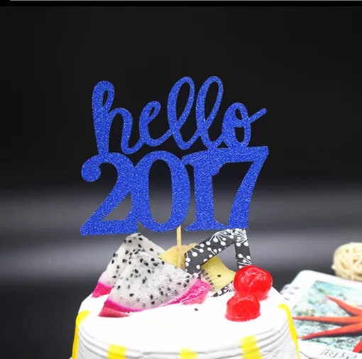 1 шт. разноцветные рождественские флаги Hello 2017 для свадьбы дня рождения торта