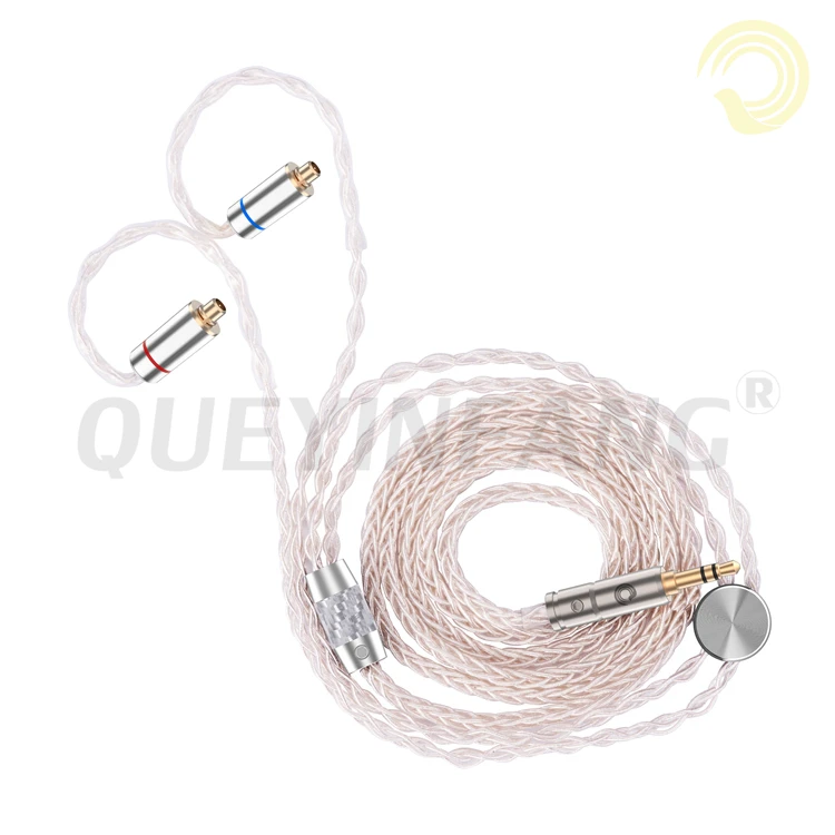 Кабель для наушников QUEYINFANG 8 ядер Hi Fi посеребренный с разъемом 3 5/2 5 мм