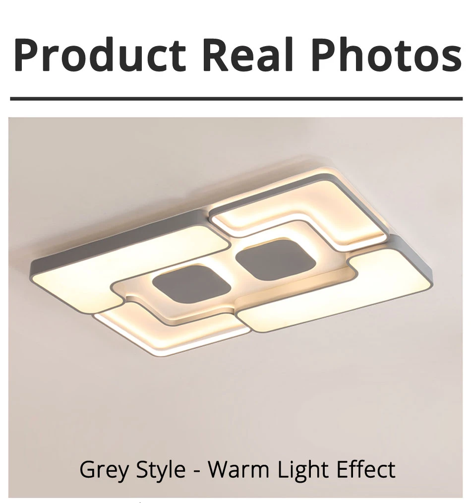 LED ceiling lights White/Grey body Modern living room for bedroom support 110V and 220V Remote control led lamps