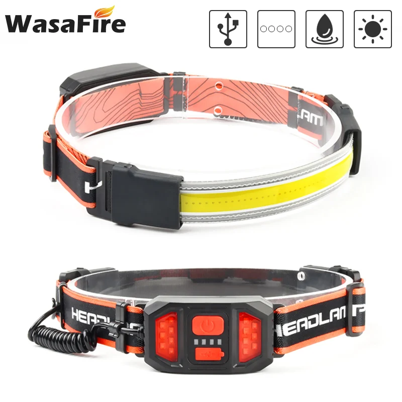 

Mini COB LED Bicycle Headlight Night Running Headlamp 3 Modes Waterproof USB Charging Camping Fishing Head Torch Lantern
