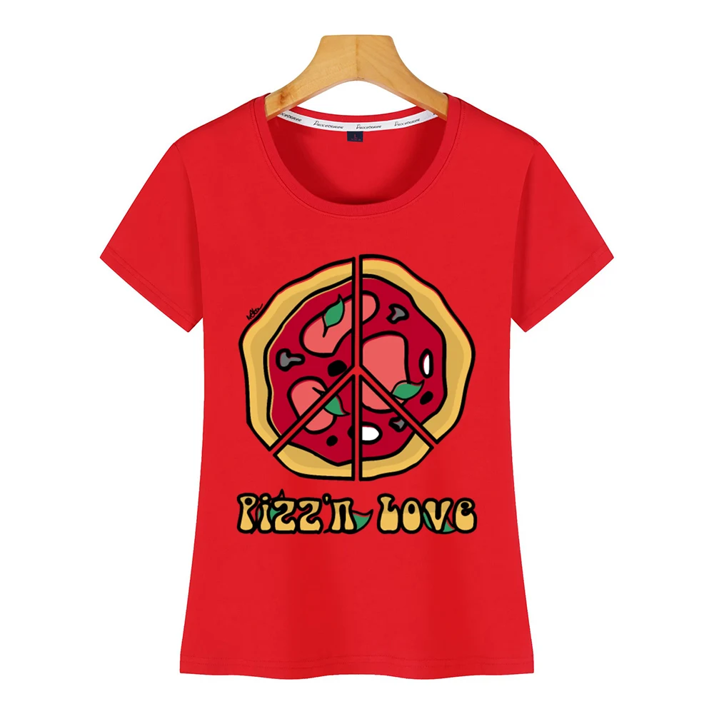 Женская футболка с принтом пицца и любовь | одежда