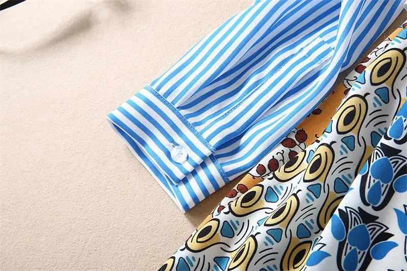 

Runway Designer Dress 2020 High Quality Spring Summer Women Stand Collar Print Casual Dresses NP1025J