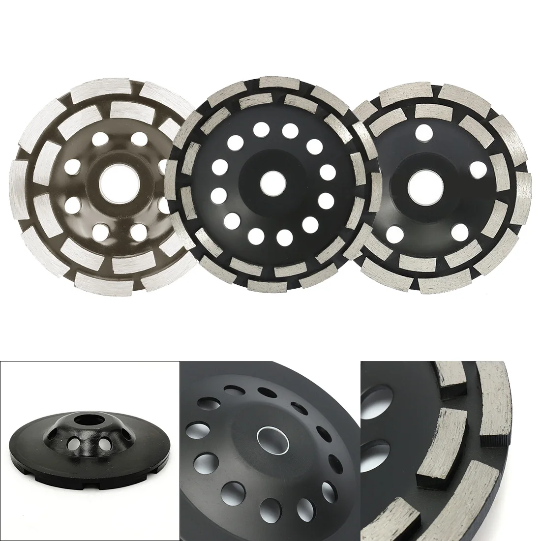 Double Row Grinding Wheel Diamond Disc Abrasives Concrete Tools Grinder Wheel Metalworking Cutting Grinding Wheels Cup Saw Blade