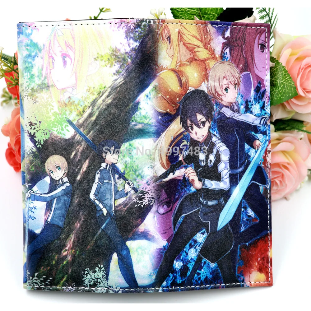 Аниме Sword Art Online SAO клатч кошелек Kirigaya Kazuto Синтетическая кожа с внутренним