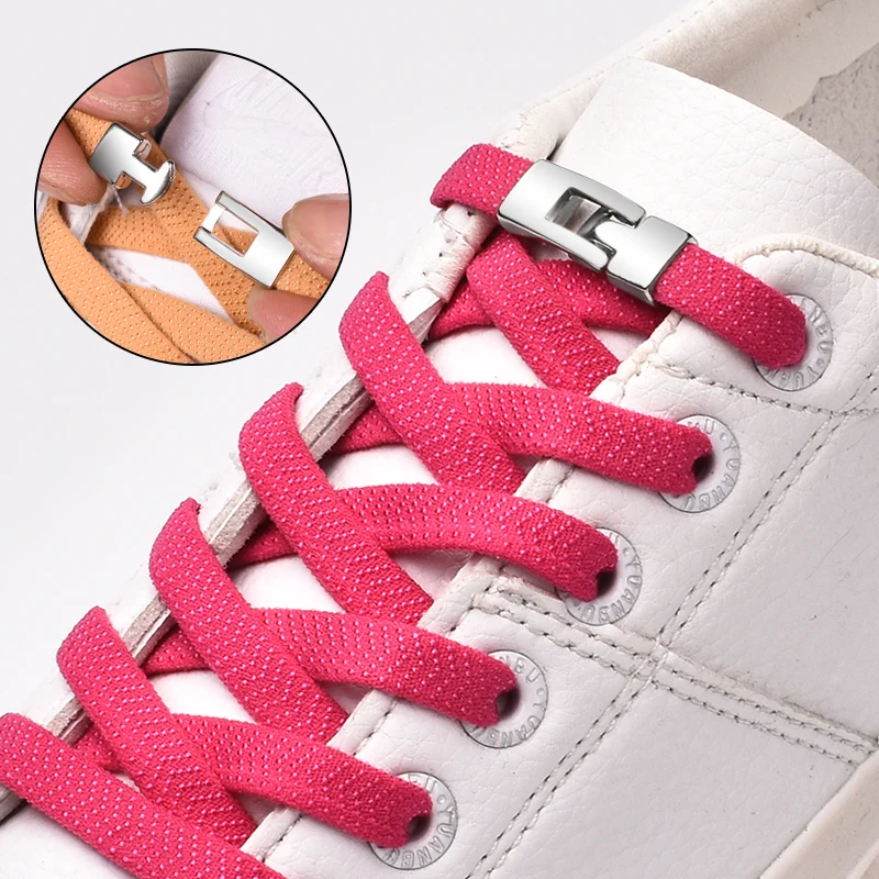 

Elastic Cross buckle ShoeLaces New 1 Second Quick No Tie Shoe laces Kids Adult Unisex Sneakers Shoelace Lazy Laces Strings