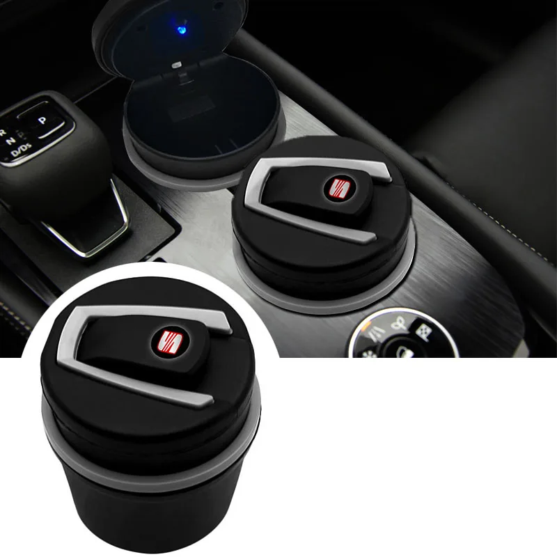 

Car LED Ashtray Garbage Coin Storage Cup Car Styling Accessories for Seat Ibiza MK4 MK5 Leon MK2 MK3 Toleda Altea SMD Auto Goods