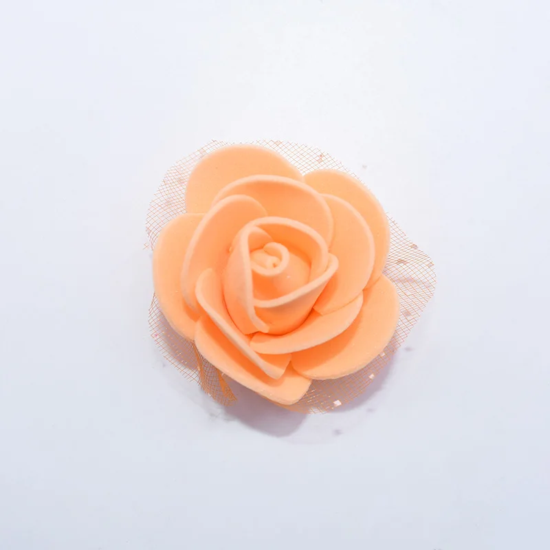 orange 50 шт./лот 3,5 см мини ПЭ пены розы искусственные головки цветов для DIY венки Аксессуары свадебные украшения вечерние ручной работы - Цвет: orange