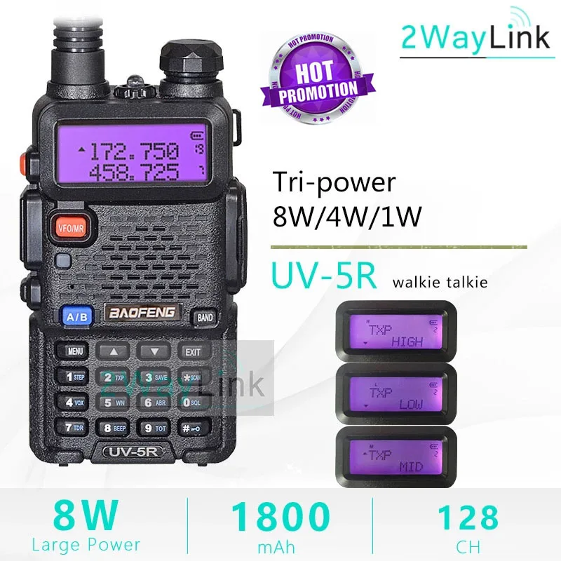 

Портативная рация Baofeng UV-5R 8 Вт 5 Вт, профессиональная CB радиостанция UV 5R, трансивер VHF UHF UV5R для охоты, Любительское радио UV 82 UV 9R