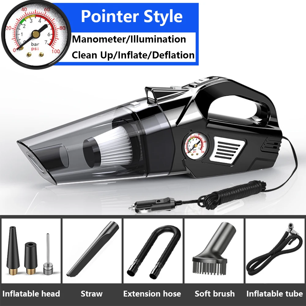 Многофункциональный насос для шин и автомобильный пылесос портативный