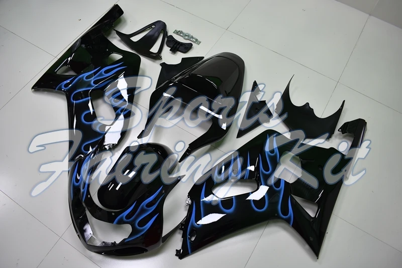 Обтекатели для GSXR600 GSXR750 GSXR1000 2000 - 2003 K1-2 Черная синяя рамка GSX R600 R750 R1000 01 00