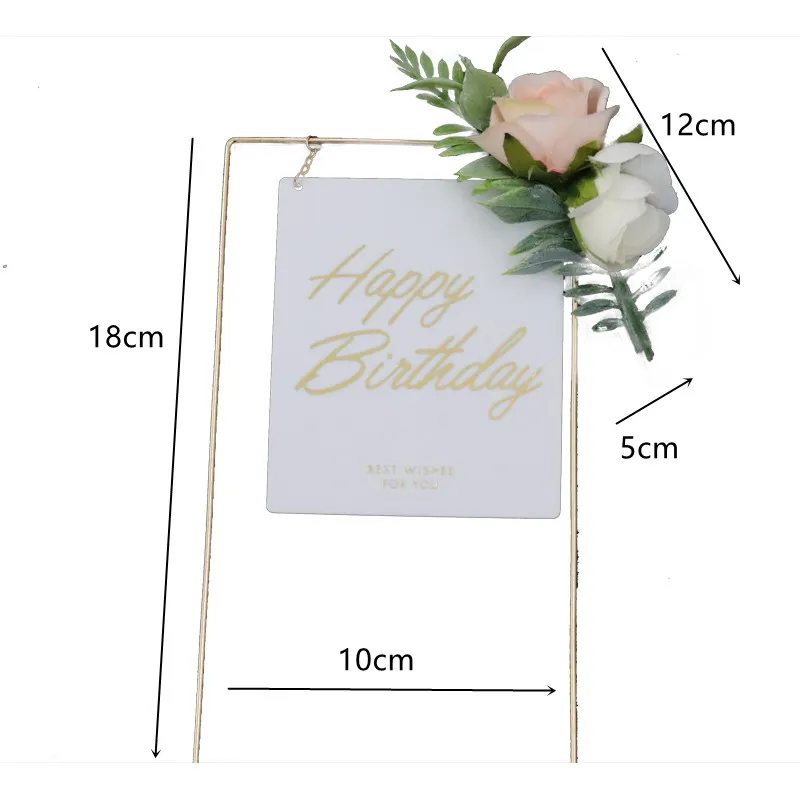 Металлические искусственные цветы акриловый Топпер для торта украшение