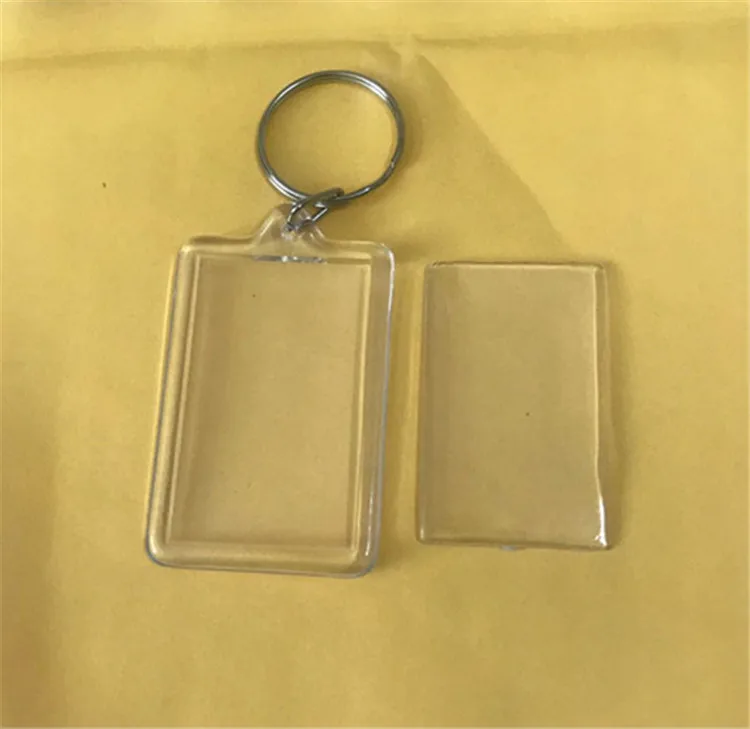 1 шт. пустые акриловые брелки для фотографий пластиковые прямоугольных ключей