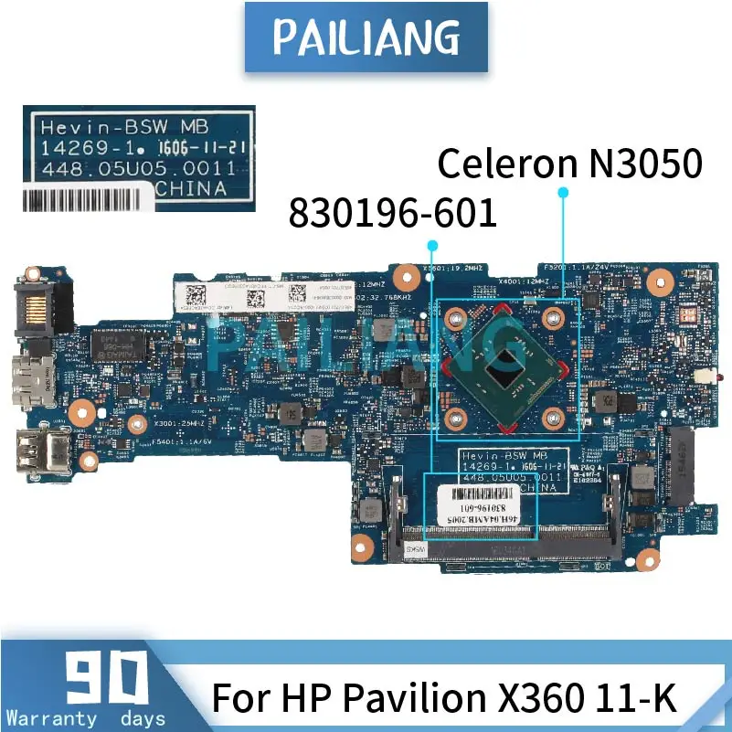 Placa-mãe para hp Pavilion Celeron Portátil 830196-601 830196-501 14269-1 Sr29h Testado ok X360 11-k N3050