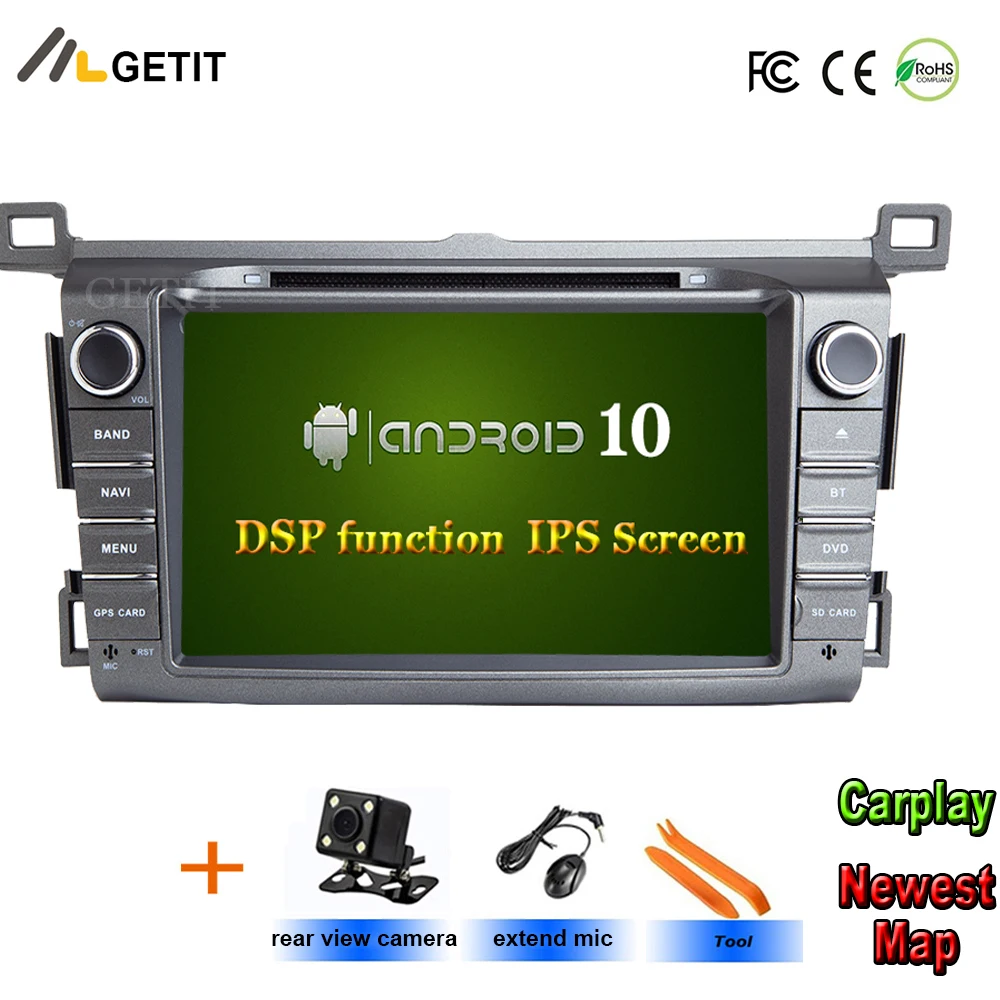 Автомобильный мультимедийный dvd плеер Android 10 GPS для Toyota RAV4 Rav 4 2013 2014 2015 2016 2017 2018