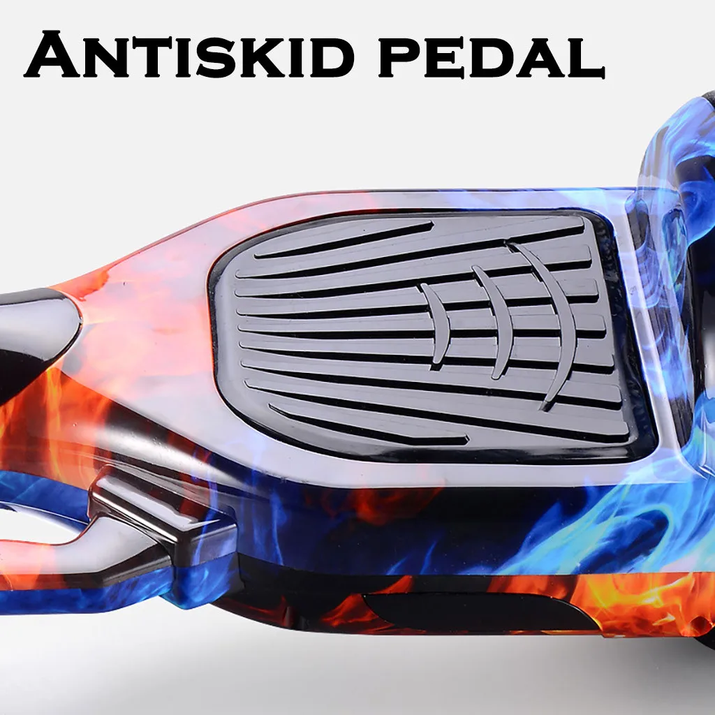 

Electric Scooter Flash Hoverboard Self Balance Board Two Wheels Motor Lights Skateboard Kids Led Bluetooth With Protective Gear