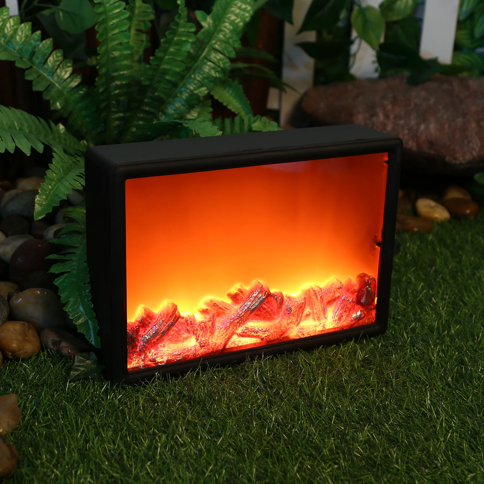 

Fireplace Lantern 6 Hours Timer Super Bright Portable Lighted Fireplace Tabletop Flameless LED Lantern Christmas Decoration