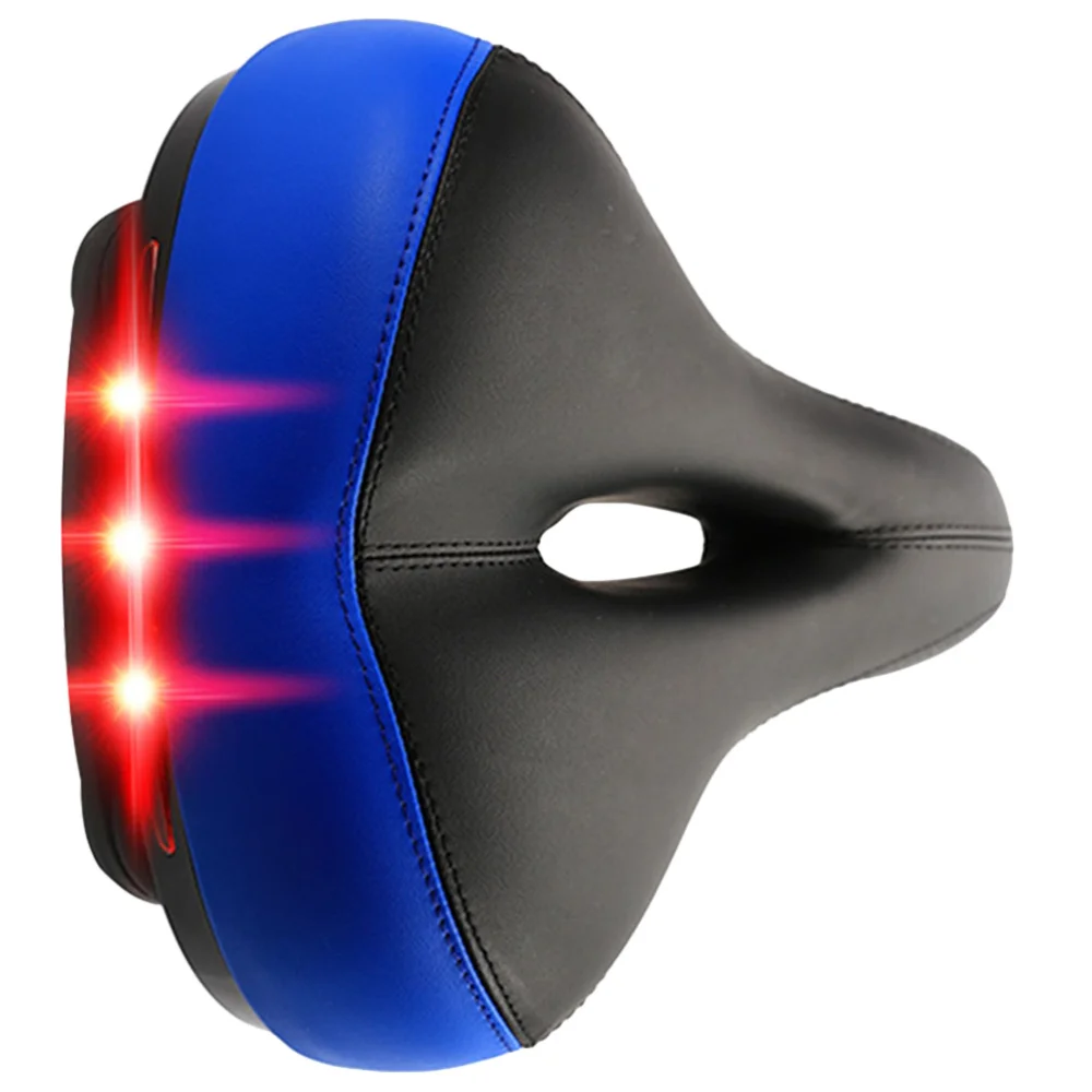 

Hollow Absorption Saddle Thickened Broaden Cushion Comfortable Seat with Taillight without Battery (Black)