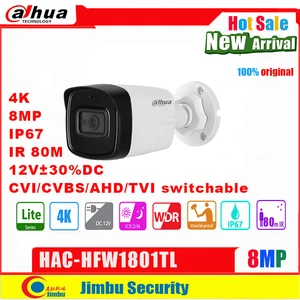 Цилиндрическая ИК-камера Dadua, 8 Мп, 4K, HDCVI, HAC-HFW1801TL ИК, длина 80 м, CVICVBSAHDTVI, переключаемая IP67, 12 В  30%, WDR, 3DNR