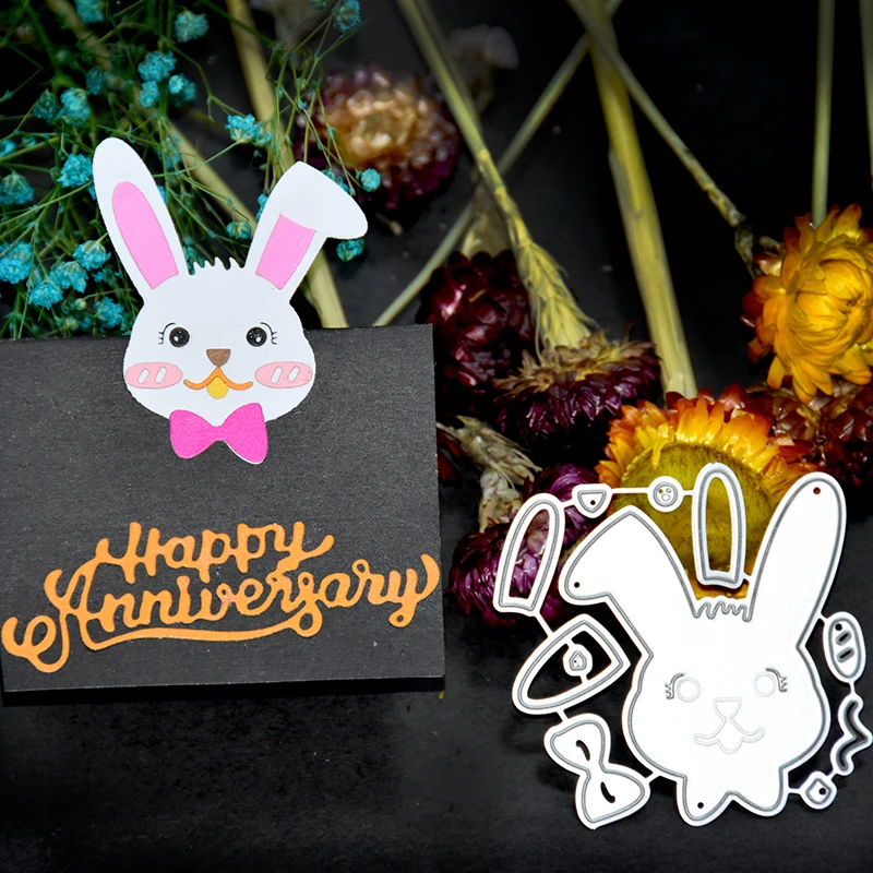 Пасхальный кролик металлический трафарет для аппликаций ремесло стальной и