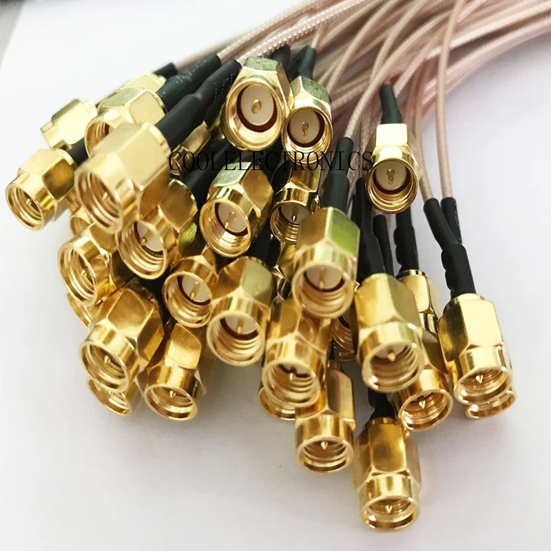 50 шт. разъем адаптера SMA папа к прямоугольному разъему CRC9 RF Coax Pigtail RG178 кабель 25