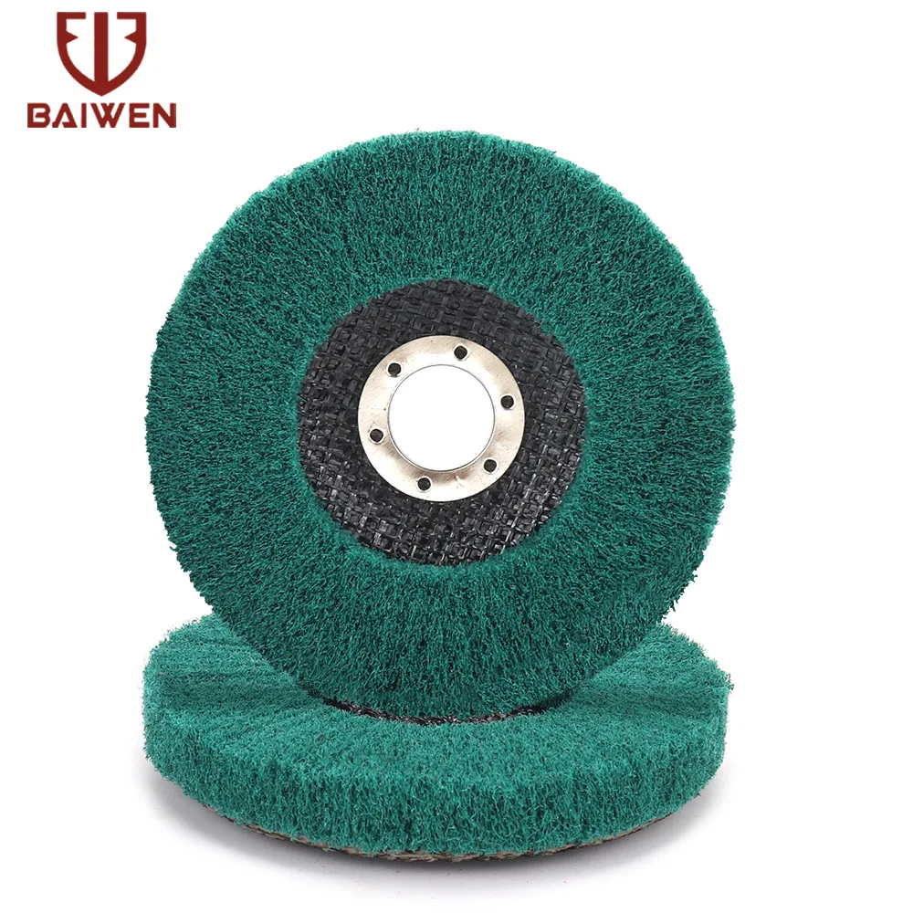 

5" 125MM Nylon Fiber Flap Polishing Wheel Grinding Flat Disc 120 Grit Cutter Grinder For Metal Wood Buffing Wheels