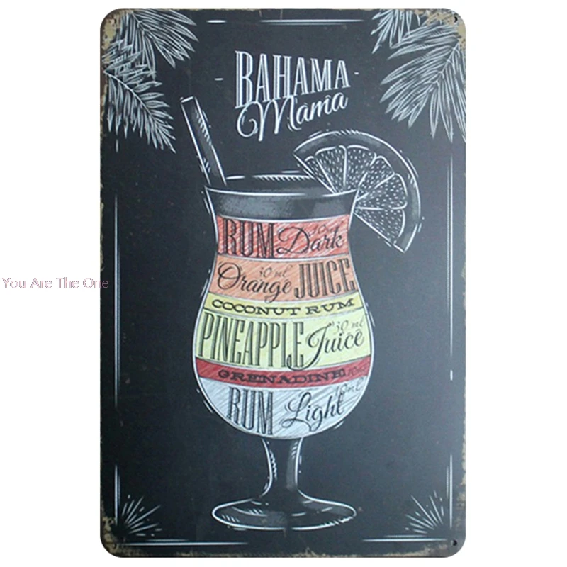

Cocktail Plaque Metal Vintage Tin Signs Pin Up Shabby Bar Decoration Plaque Iron Poster Pub Funny Wine Man Cave Classical Retro