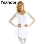 Женское блестящее платье с круглым вырезом и длинным рукавом для взрослых