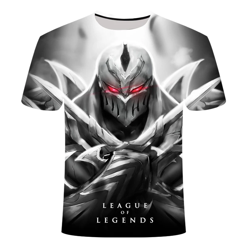 

League of Legends Master of Shadows Men and Women's T-shirt Fashion 3D Printing LOL Game Character Pattern Personalized Short Sl