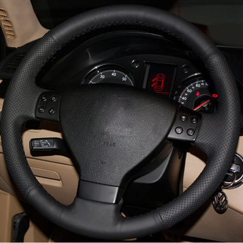 Черный кожаный чехол с верхним слоем и ручной строчкой для Volkswagen Golf 5 Mk5 VW Passat B6 Jetta