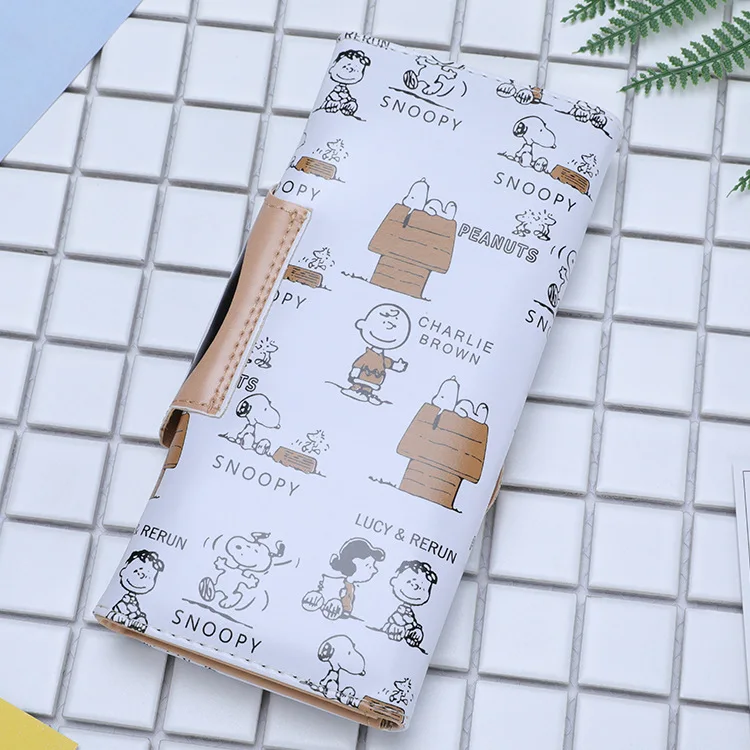 Импортные товары бумажник с изображением персонажей из мультфильма Snoopy BOY'S and GIRL'S Длинный кошелек мультфильм красивый мультяшный кошелек