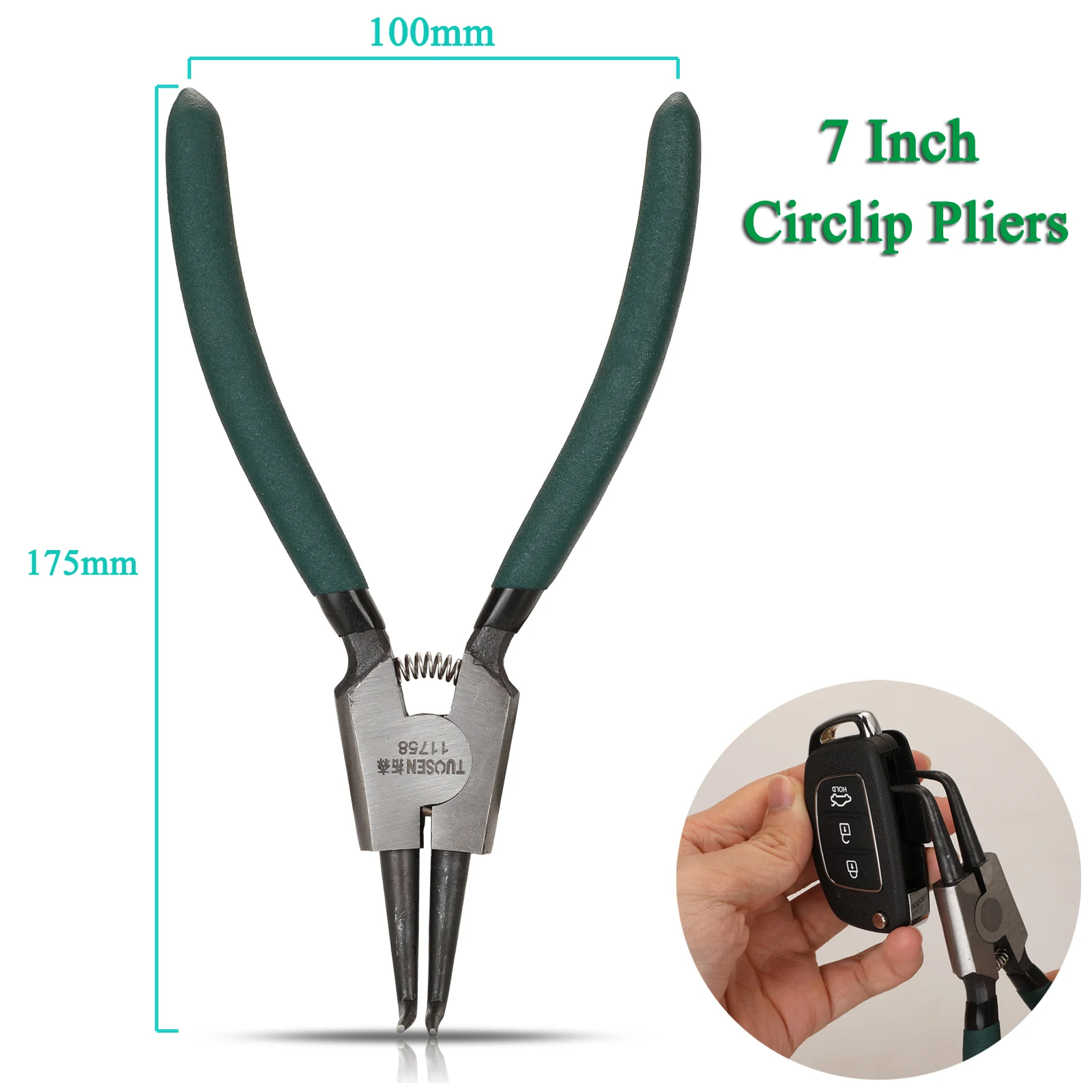 jingyuqin 7 Inch Internal And External Curved Straight Circlip Snap Ring Pliers Repair Tool Car Key Opening Tool