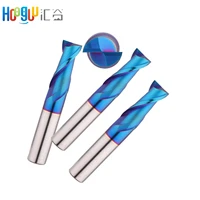 flat end mill cutters hrc65 2 flutes with 50mm blue nano coating tungsten steel milling cutter carbide cutting tool end mill